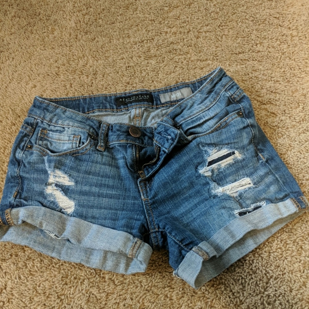 Aéropostle Midi Blue Jean shorts